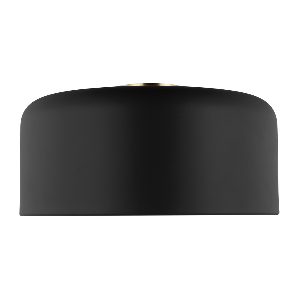 Malone transitional 1-light LED indoor dimmable large ceiling flush mount in midnight black finish w