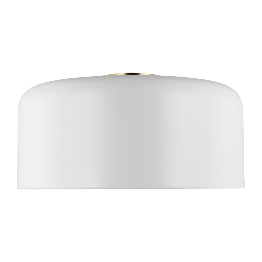 Malone transitional 1-light LED indoor dimmable large ceiling flush mount in matte white finish with