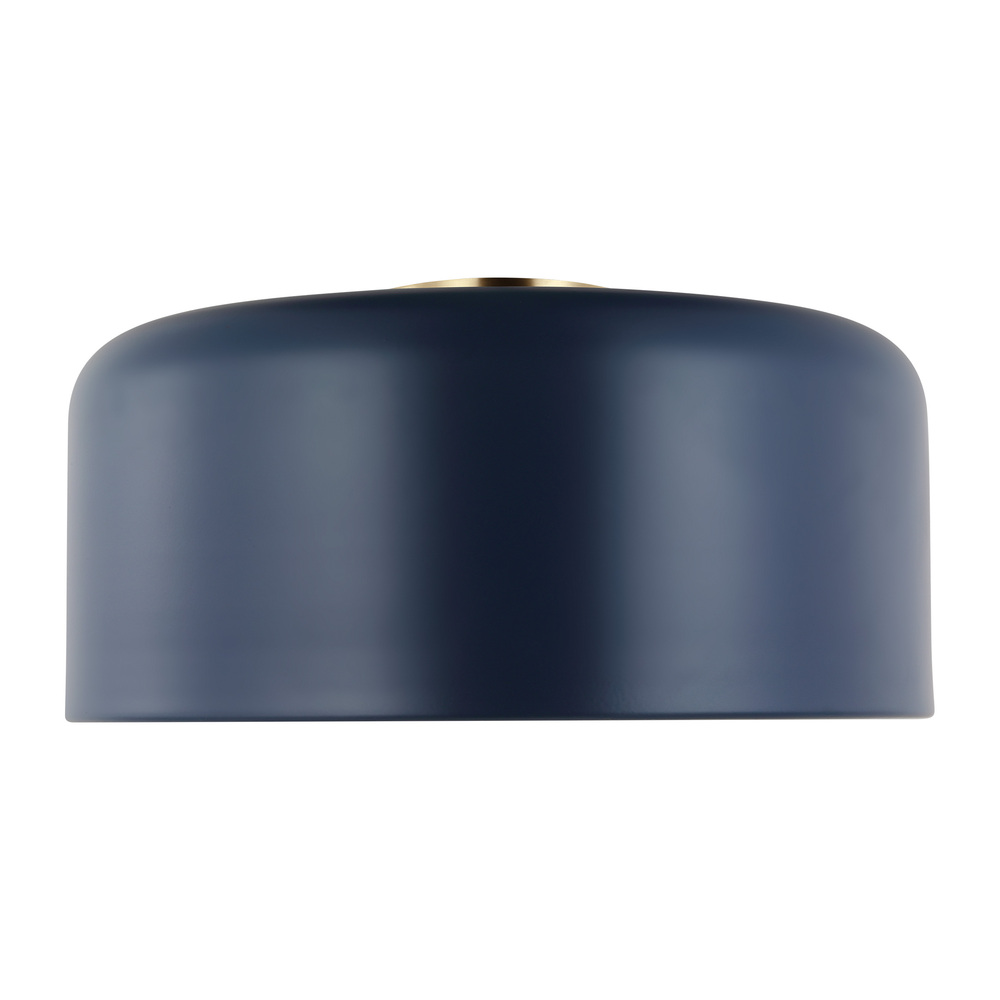 Malone transitional 1-light LED indoor dimmable large ceiling flush mount in navy finish with navy s