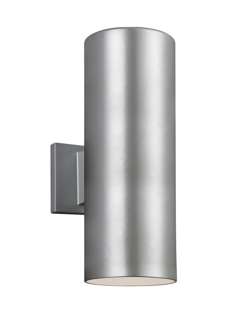 Outdoor Cylinders transitional 2-light LED outdoor exterior small wall lantern sconce in painted bru