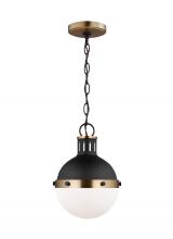 Visual Comfort & Co. Studio Collection 6177101EN3-112 - Hanks transitional 1-light LED indoor dimmable mini ceiling hanging single pendant light in midnight