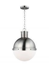 Visual Comfort & Co. Studio Collection 6577101EN3-962 - Hanks transitional 1-light LED indoor dimmable medium ceiling hanging single pendant light in brushe