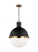 Visual Comfort & Co. Studio Collection 6677101-112 - Hanks transitional 1-light indoor dimmable large ceiling hanging single pendant light in midnight bl
