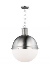 Visual Comfort & Co. Studio Collection 6677101EN3-962 - Hanks transitional 1-light LED indoor dimmable large ceiling hanging single pendant light in brushed