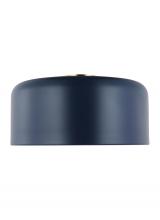 Visual Comfort & Co. Studio Collection 7705401-127 - Malone transitional 1-light indoor dimmable large ceiling flush mount in navy finish with navy steel