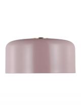 Visual Comfort & Co. Studio Collection 7705401-136 - Malone transitional 1-light indoor dimmable large ceiling flush mount in rose finish with rose steel