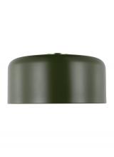 Visual Comfort & Co. Studio Collection 7705401-145 - Malone transitional 1-light indoor dimmable large ceiling flush mount in olive finish with olive ste