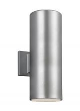 Visual Comfort & Co. Studio Collection 8313802EN3-753 - Outdoor Cylinders transitional 2-light LED outdoor exterior small wall lantern sconce in painted bru