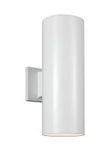Visual Comfort & Co. Studio Collection 8413897S-15 - Outdoor Cylinders transitional 2-light integrated LED outdoor exterior small wall lantern sconce in