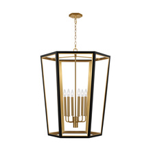 Visual Comfort & Co. Studio Collection AC1106MBKBBS - Curt traditional dimmable indoor large 6-light lantern chandelier in a midnight black finish with go