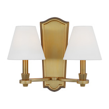 Visual Comfort & Co. Studio Collection AW1112BBS - Paisley transitional dimmable indoor 2-light wall sconce fixture in a burnished brass finish with wh