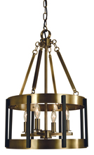 Framburg 4664 AB/MBLACK - 4-Light Antique Brass/Matte Black Pantheon Pendant