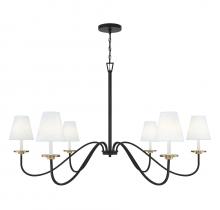 Savoy House Meridian M100106BNB - 6-Light Chandelier in Black with Natural Brass Accents