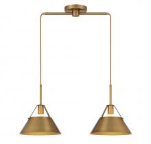 Savoy House Meridian M100107NB - 2-Light Linear Chandelier in Natural Brass