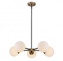 Savoy House Meridian M10011-79 - 5-Light Chandelier in Oil Rubbed Bronze with Natural Brass