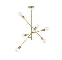 Savoy House Meridian M10084NB - 6-Light Chandelier in Natural Brass