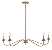 Savoy House Meridian M10085NB - 5-Light Chandelier in Natural Brass