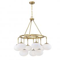 Savoy House Meridian M10098NB - 9-Light Chandelier in Natural Brass