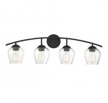 Savoy House Meridian M80033MBK - 4-light Bathroom Vanity Light In Matte Black
