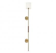 Savoy House Meridian M90063NB - 1-Light Plug-In Wall Sconce in Natural Brass with Leather Accent