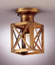 Northeast Lantern 5014-AB-MED-CSG - Can Top X-Bars Flush Antique Brass Medium Base Socket Clear Seedy Glass