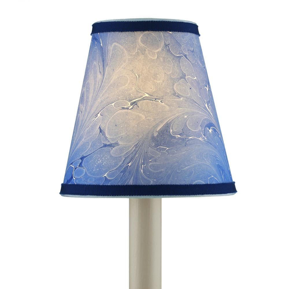 Marble Blue Paper Tapered Chandelier Shade