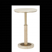 Currey 4000-0183 - Miles Travertine Accent Table