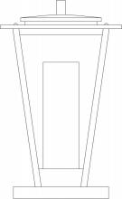 Arroyo Craftsman BRC-10CLR/WHT-BK - 10" brighton column mount