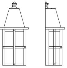 Arroyo Craftsman HW-6AM-BZ - 6" hartford flush wall mount