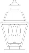Arroyo Craftsman INC-8GRCS-AC - 8" inverness column mount with glass roof