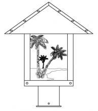 Arroyo Craftsman TRP-12PTRM-VP - 12" timber ridge post mount with palm tree  filigree