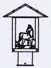 Arroyo Craftsman TRP-9HSF-P - 9" timber ridge post mount with horse filigree
