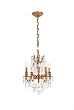 Elegant 9204D17FG/RC - Rosalia 4 light French Gold Pendant Clear Royal Cut Crystal