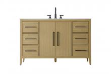Elegant VF29354MHB - 54 Inch Single Bathroom Vanity In Honey Brown